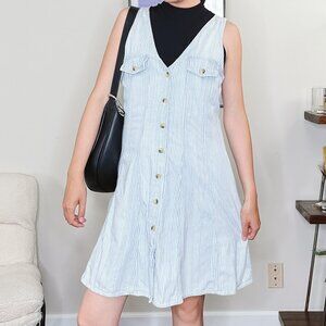 90's Stripe Denim Jumper Dress